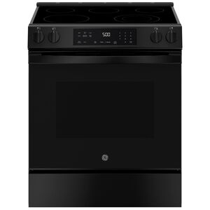 GE 500 Series 30 in. 5.3 cu. ft. Slide-In Electric Range with Radiant Burners - Black, , hires