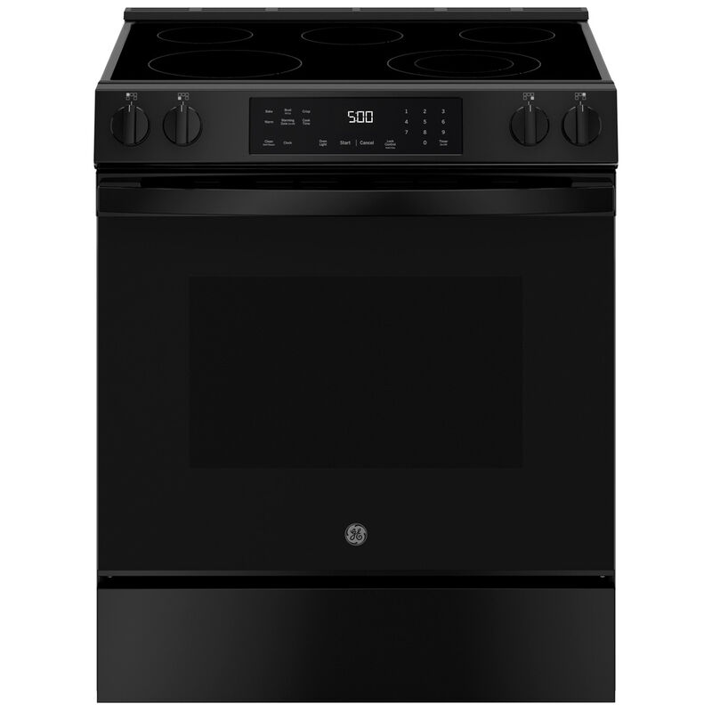 GE 500 Series 30 in. 5.3 cu. ft. Slide-In Electric Range with Radiant Burners - Black, , hires