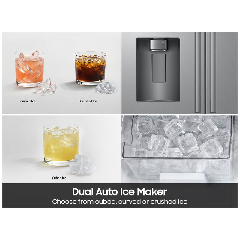 Samsung Bespoke 36 in. 29.0 cu. ft. Smart French Door Refrigerator with Ice & Water Dispenser - Fingerprint Resistant Stainless Steel, , hires