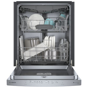 Bosch 300 Series 24 in. Top Control Smart Dishwasher with 46 dBa Sound Level, 3rd-Rack, PureDry & Pocket - Stainless Steel, Stainless Steel, hires