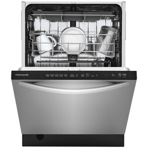 Frigidaire 24 in. Built-In Dishwasher with Top Control, 49 dBA Sound Level, 14 Place Settings, 5 Wash Cycles & Sanitize Cycle - Stainless Steel, , hires