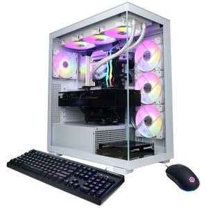 CyberPowerPC Gaming Desktop with Intel Core Ultra 9 285K, 3.7 GHz, 24-Core CPU, NVIDIA GeForce RTX 5080, 16GB VRAM GPU, 64 GB RAM, 4 TB SSD & Windows 11 Home - White, , hires