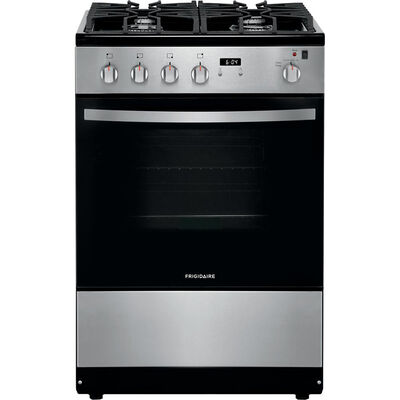 Frigidaire 24 in. 1.9 cu. ft. Oven Freestanding Gas Range with 4 Sealed Burners - Stainless Steel | FFGH2422US