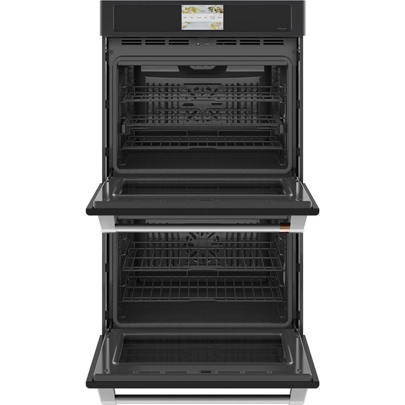 Cafe Professional Series 30 in. 10 cu. ft. Smart Top Control Electric Double Wall Oven with True European Convection - Matte Black, Matte Black, hires