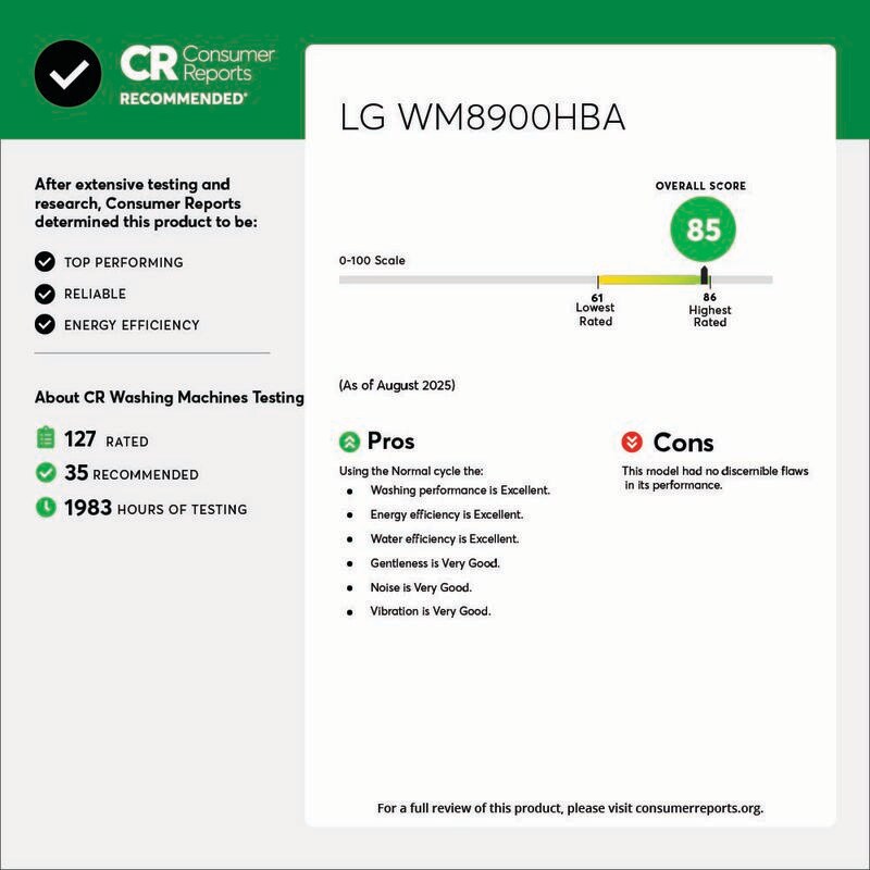 LG 29 in. 5.2 cu. ft. Smart Stackable Front Load Washer with Steam Wash Cycle - Black Steel, , hires