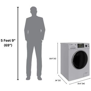 Equator Max 24 in. 2.47 cu. ft. Electric Front Load Convertible (Vented/Ventless) All-in-One Combo with Pet Cycle, Sanitize Cycle & Sensor Dry - Silver, , hires