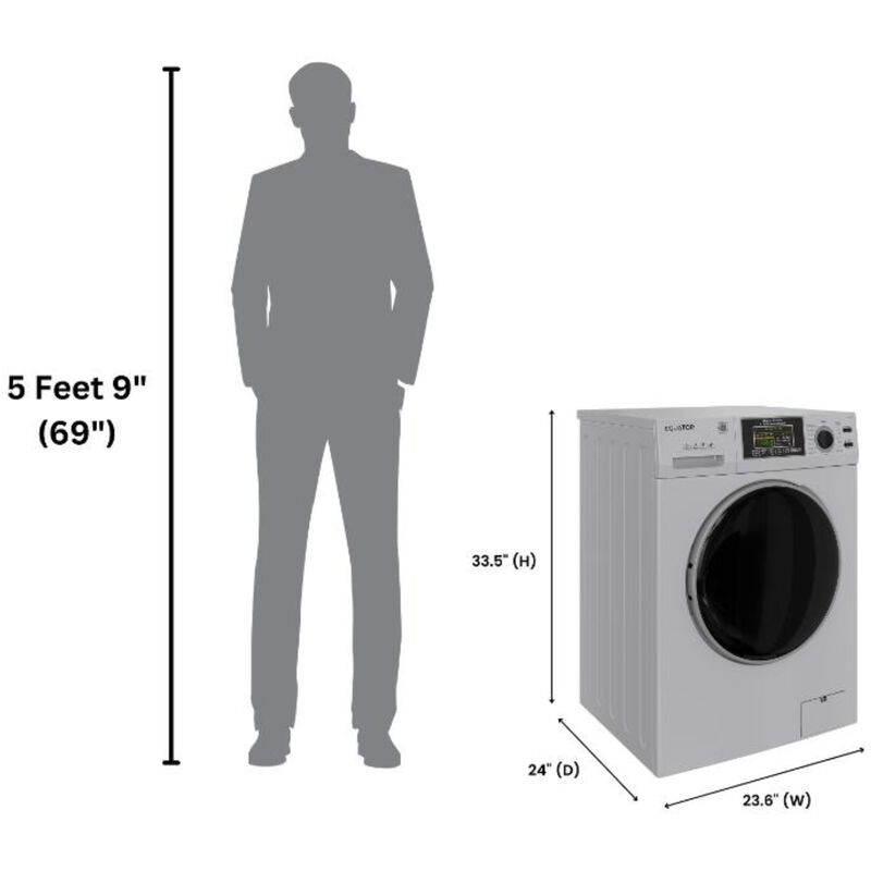 Equator Max 24 in. 2.47 cu. ft. Electric Front Load Convertible (Vented/Ventless) All-in-One Combo with Pet Cycle, Sanitize Cycle & Sensor Dry - Silver, , hires