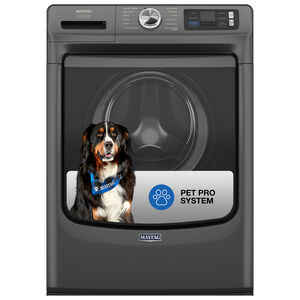 Maytag Pet Pro 27 in. 5.0 cu. ft. Smart Stackable Front Load Washer with Sanitize & Steam Cycle - Volcano Black, Volcano Black, hires