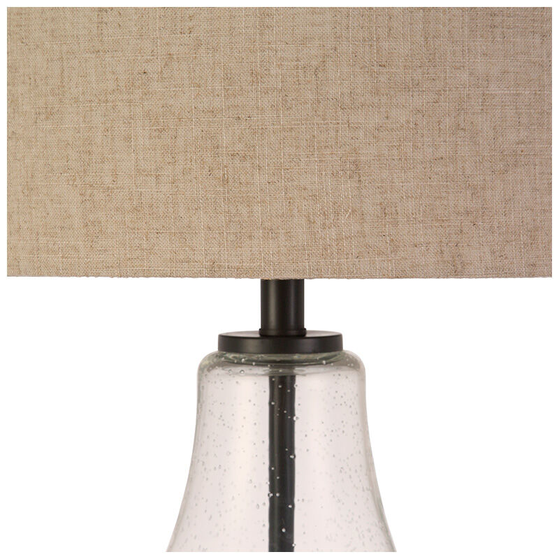Hudson & Canal Lagos Table Lamp- Seeded Glass with Flax Shade, , hires