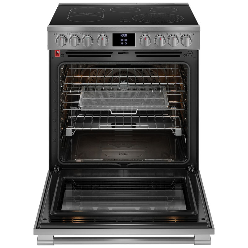 Frigidaire Professional 30 in. 6.2 cu. ft. Air Fry True European Convection Steam Electric Range with Smoothtop Burners - Stainless Steel, , hires