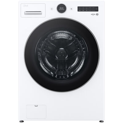 LG 27 in. 4.5 cu. ft. Smart Stackable Front Load Washer with AI DD Built-In Intelligence, TurboWash 360 Technology, Allergiene, Sanitize & Steam Wash Cycle - White | WM5500HWA