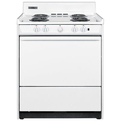 Summit 30 in. 3.7 cu. ft. Oven Freestanding Electric Range with 4 Coil Burners - White | WEM2171Q