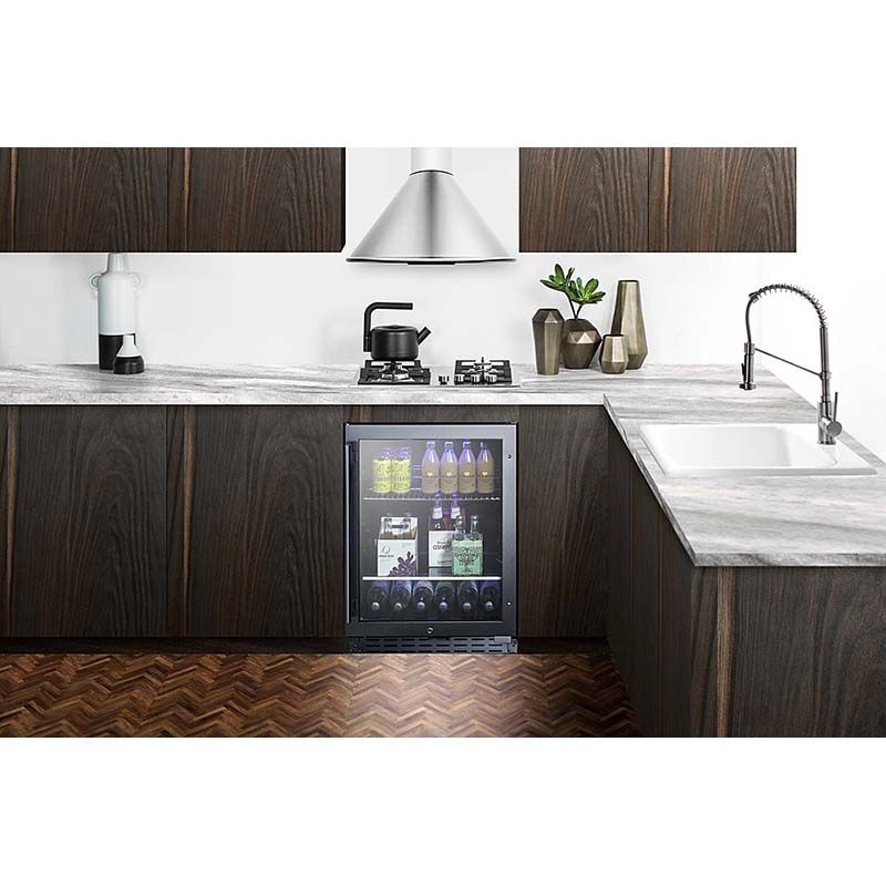 Summit 24 in. 4.2 cu. ft. Built-In/Freestanding Beverage Center with Adjustable Shelves & Digital Control - Stainless Steel, , hires