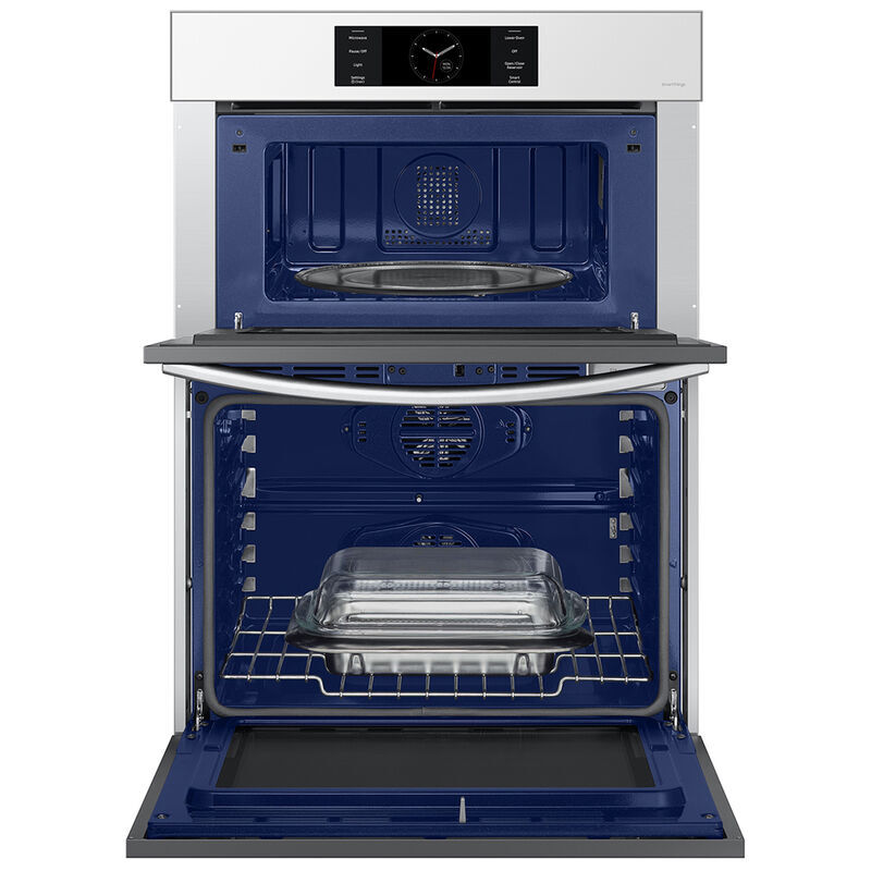 Samsung Bespoke 30 in. 7 cu. ft. Smart Speed/ Steam Electric Microwave/Wall Oven Combo with Dual Convection & Sensor Cooking - White Glass, White Glass, hires
