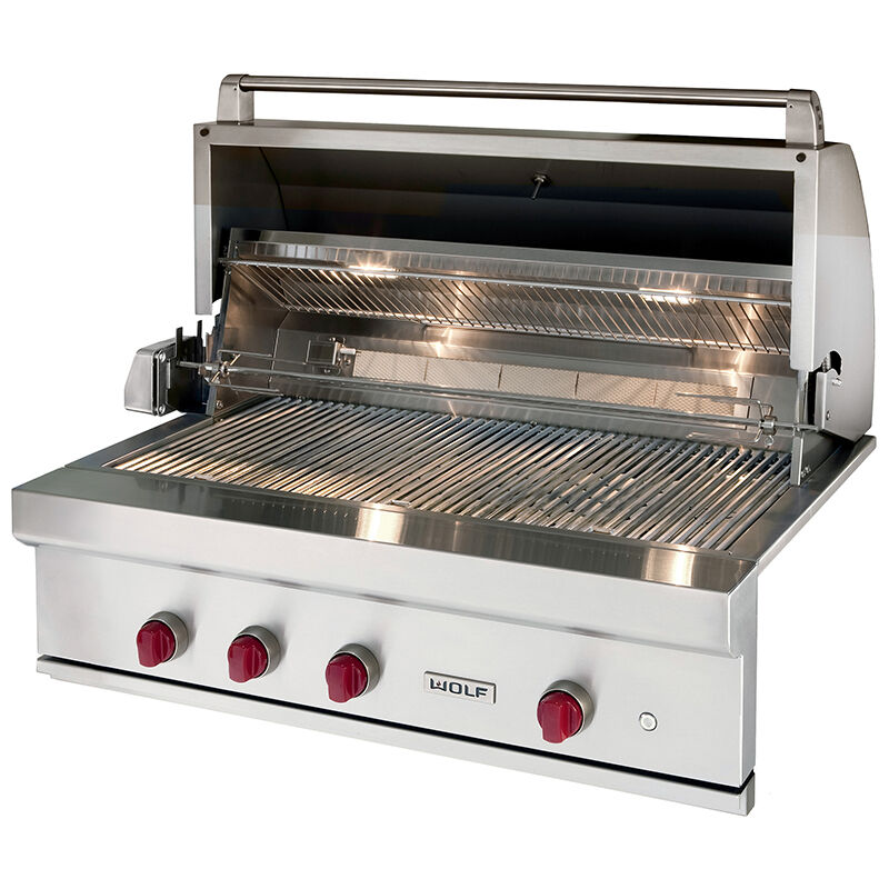 Wolf 42 in. 3-Burner Built-In Liquid Propane Gas Grill with Rotisserie, Sear Burner & Smoker Box - Stainless Steel, , hires