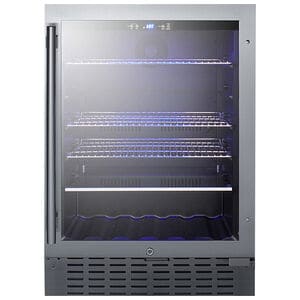Summit 24 in. 4.2 cu. ft. Built-In/Freestanding Beverage Center with Pull-Out Shelves & Digital Control - Stainless Steel, , hires