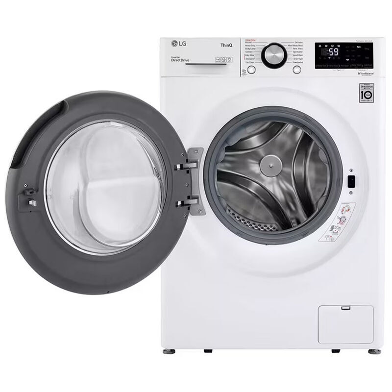 LG 24 in. 2.4 cu. ft. Smart Stackable Front Load Washer with Sanitize & Steam Wash Cycle - White, White, hires