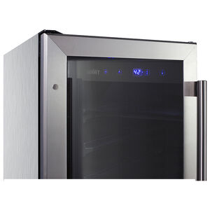 Summit 15 in. 2.3 cu. ft. Built-In/Freestanding Beverage Center with Adjustable Shelves & Digital Control Left Hinged - Stainless Steel, , hires