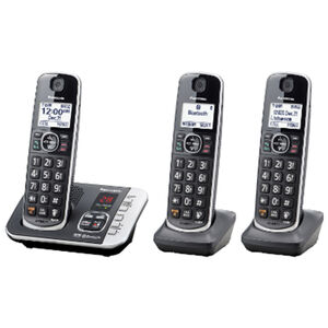 Panasonic 3 Handset Cordless Phone - Metallic Black, , hires