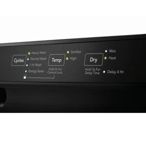 Frigidaire 24 in. Front Control Dishwasher with 54 dBa Sound Level, MaxDry & Pocket - Black, Black, hires
