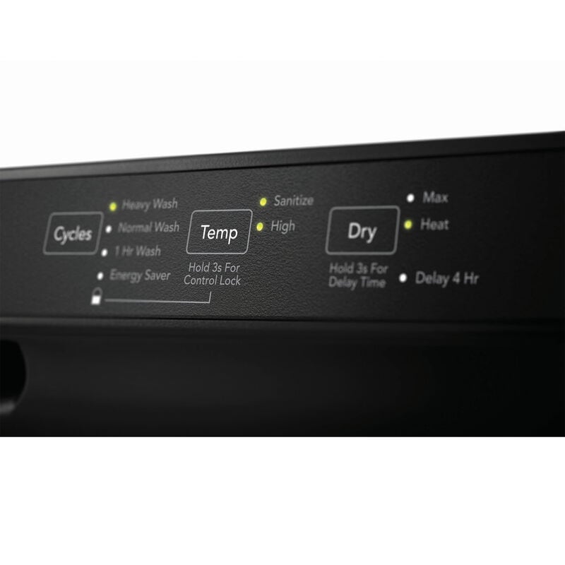 Frigidaire 24 in. Front Control Dishwasher with 54 dBa Sound Level, MaxDry & Pocket - Black, Black, hires