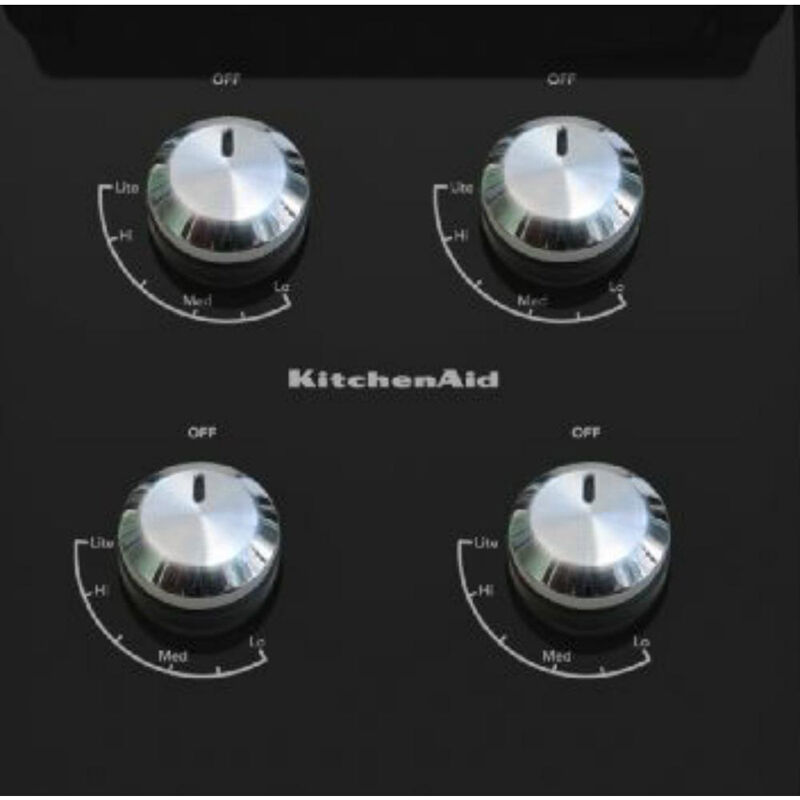 KitchenAid Architect Series II 30inch Gas-on-Glass Gas Cooktop with 4  Burners including 17000 BTU Professional Burner - Black