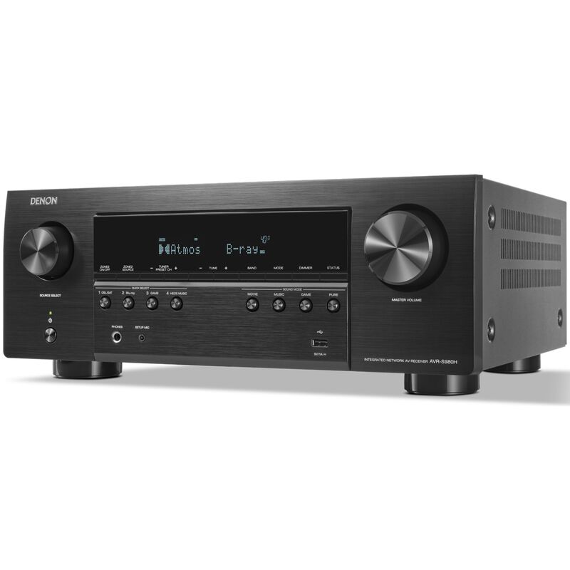 Denon 7.2 Ch. 4K/8K Dolby Atmos AV Receiver Powered by HEOS - Black, , hires