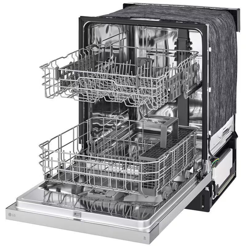 LG 24 in. Front Control Dishwasher with 52 dBa Sound Level, Dynamic Dry & Pocket - Stainless Steel Look, Stainless Steel Look, hires