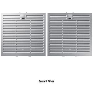Samsung 30 in. Smart Convertible Chimney Style Range Hood with 630 CFM, 4 Fan Speeds & 1 LED Light - White, , hires