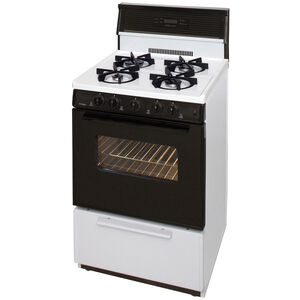 Premier 24 in. 3 cu. ft. Gas Range with 4 Sealed Burners - White, , hires