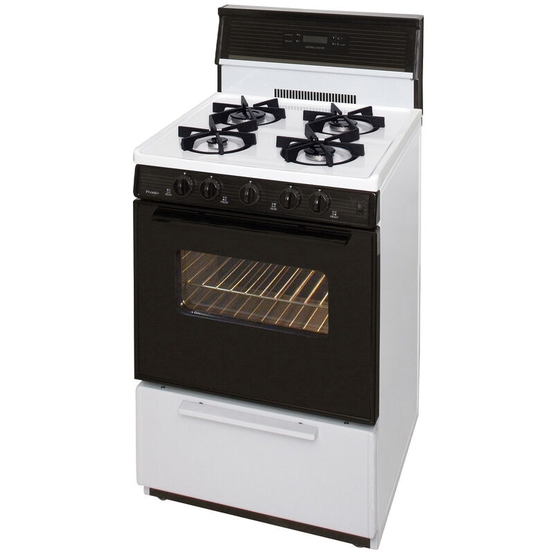 Premier 24 in. 3 cu. ft. Gas Range with 4 Sealed Burners - White, , hires