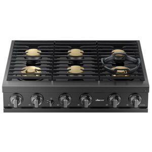 Dacor Transitional 36 in. 6-Burner Smart Natural Gas Rangetop with Simmer Burner & Power Burner - Graphite Stainless, , hires