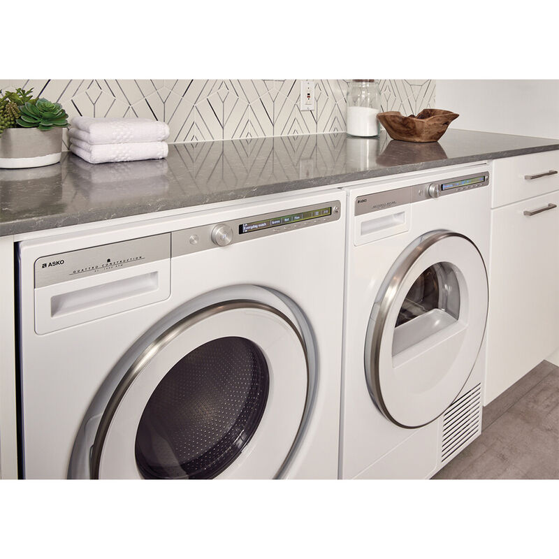 Asko Logic Series 23 in. 2.8 cu. ft. Stackable Front Load Washer with Sanitize & Steam Wash Cycle - White, White, hires