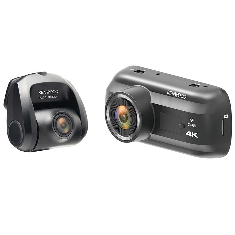 Kenwood 4K Ultra HD Front & Rear Dash Cam w/3 display, Wi-Fi, and GPS