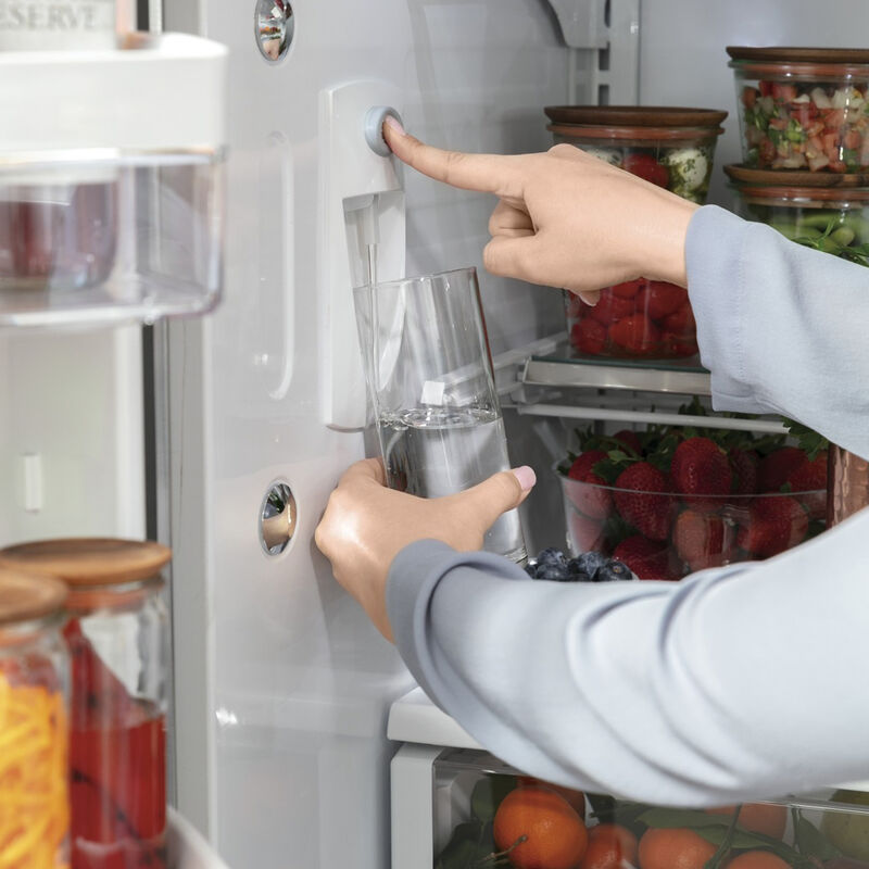 Cafe 36 in. 23.1 cu. ft. Smart Counter Depth French Door Refrigerator with Internal Water Dispenser - Stainless Steel, Stainless Steel, hires