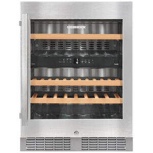 Liebherr 24 in. Undercounter Wine Cabinet with Dual Zones & 34 Bottle Capacity - Stainless Steel, , hires