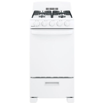 Hotpoint 20 in. 2.3 cu. ft. Gas Range with 4 Sealed Burners - White | RGAS200DMWW