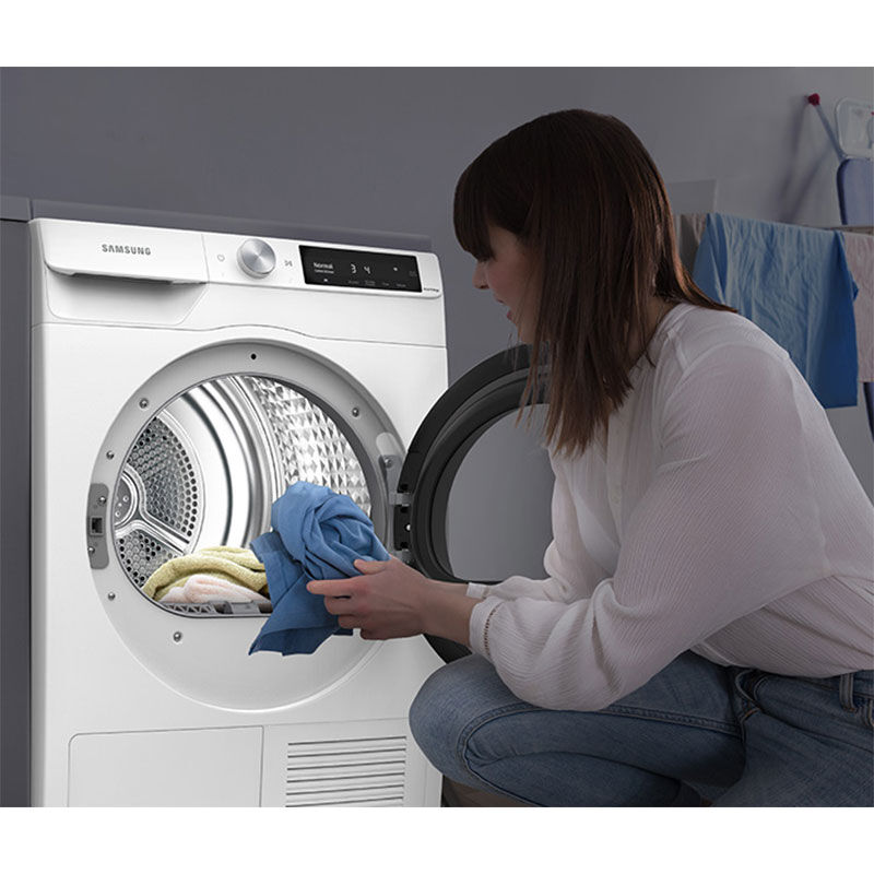 Samsung 24 in. 4.0 cu. ft. Smart Stackable Ventless Electric Dryer with Heat Pump, Sensor Dry & Sanitize Cycle - White, , hires