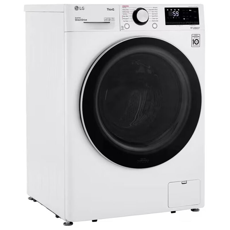 LG 24 in. 2.4 cu. ft. Smart Stackable Front Load Washer with Sanitize & Steam Wash Cycle - White, White, hires