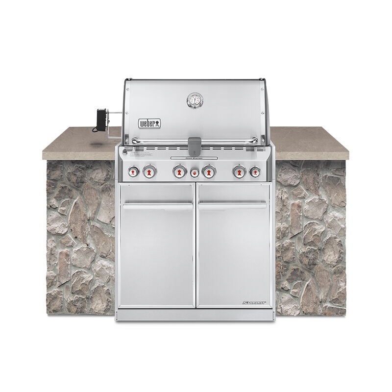 Weber Summit 4-Burner Built-In Liquid Propane Gas Grill with Rotisserie, Sear Burner & Smoke Box - Stainless Steel, , hires