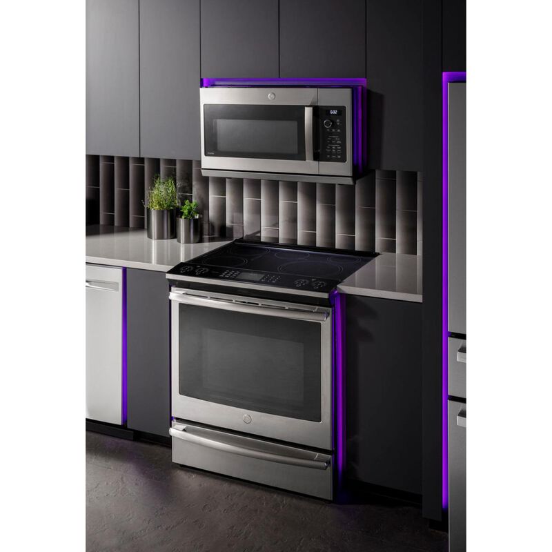 GE Profile 30 in. 2.2 cu. ft. 1000W Over-the-Range Microwave with 400 CFM & Sensor Cooking - Stainless Steel, , hires