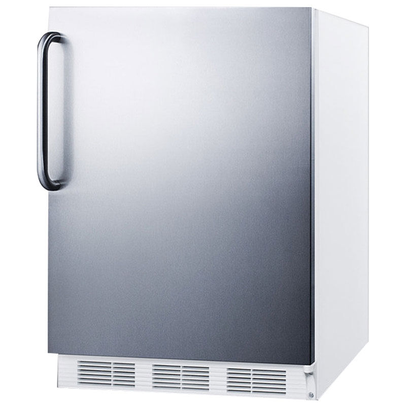 Summit 24 in. 5.5 cu. ft. ADA Compliant Undercounter Refrigerator with Towel Bar Handle - Stainless Steel with White Cabinet, , hires