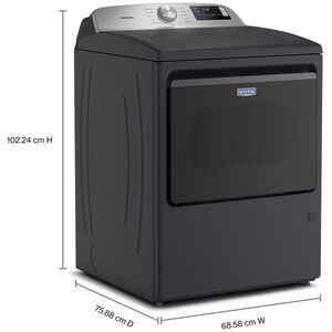 Maytag 27 in. 7.4 cu. ft. Smart Gas Dryer with Extra Power, Sensor Dry & Steam Cycle - Midnight Steel, Midnight Steel, hires