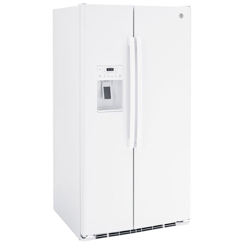 GE 36 in. 25.3 cu. ft. Side by Side Refrigerator with Ice & Water Dispenser - White, White, hires