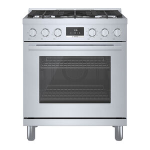 Bosch 800 Series 30 in. 4.0 cu. ft. Convection Oven Freestanding Dual Fuel Range with 5 Sealed Burners - Stainless Steel, , hires