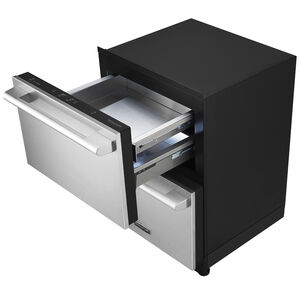 Signature Kitchen Suite 24 in. 3.4 cu. ft. Smart Double Refrigerator & Freezer Drawer - Custom Panel Ready, , hires