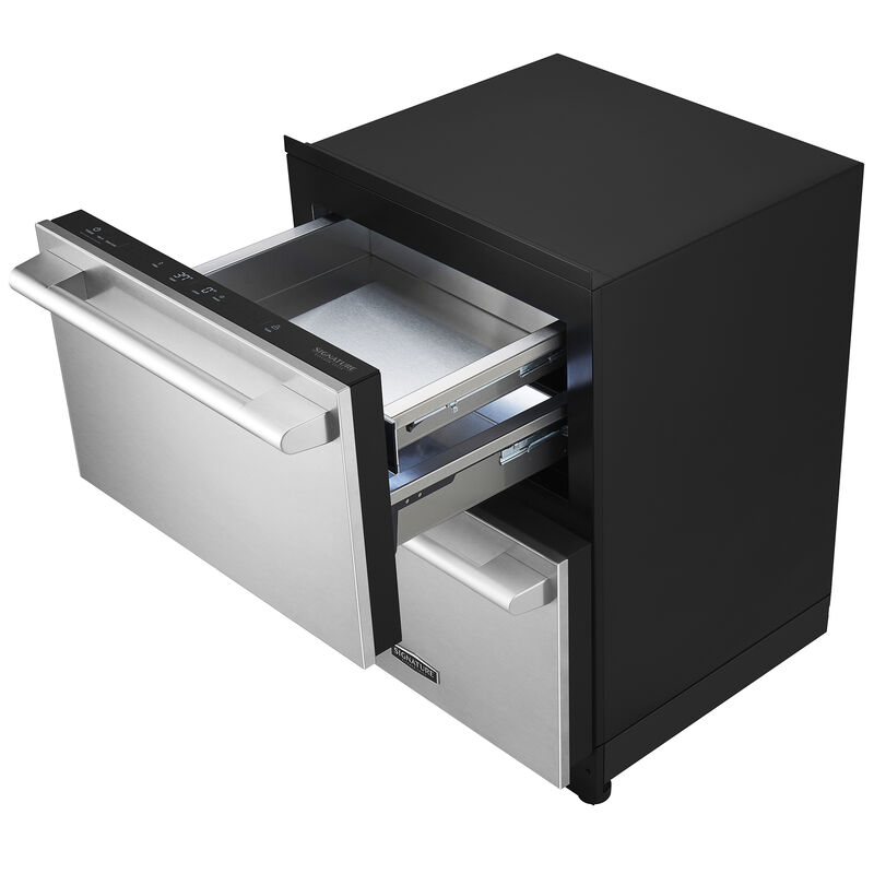 Signature Kitchen Suite 24 in. 3.4 cu. ft. Smart Double Refrigerator & Freezer Drawer - Custom Panel Ready, , hires