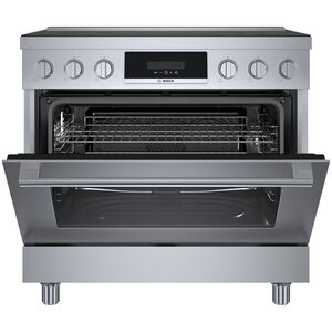 Bosch 800 Series 36 in. 3.7 cu. ft. Convection Oven Freestanding Electric Range with 5 Induction Burners - Stainless Steel, , hires