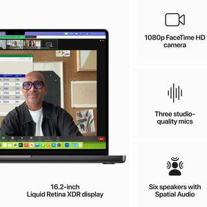 Apple MacBook Pro (2023) 16 in. Notebook with Apple Intelligence, Apple M3 Pro 12-Core CPU, 18-Core GPU, 18 GB RAM, 512 GB SSD, up to 22 Hrs. of Battery Life & Mac OS - Space Black, , hires