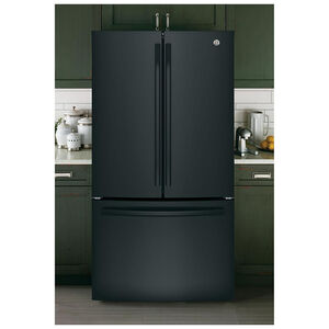GE 36 in. 27 cu. ft. French Door Refrigerator with Internal Water Dispenser - Black, Black, hires